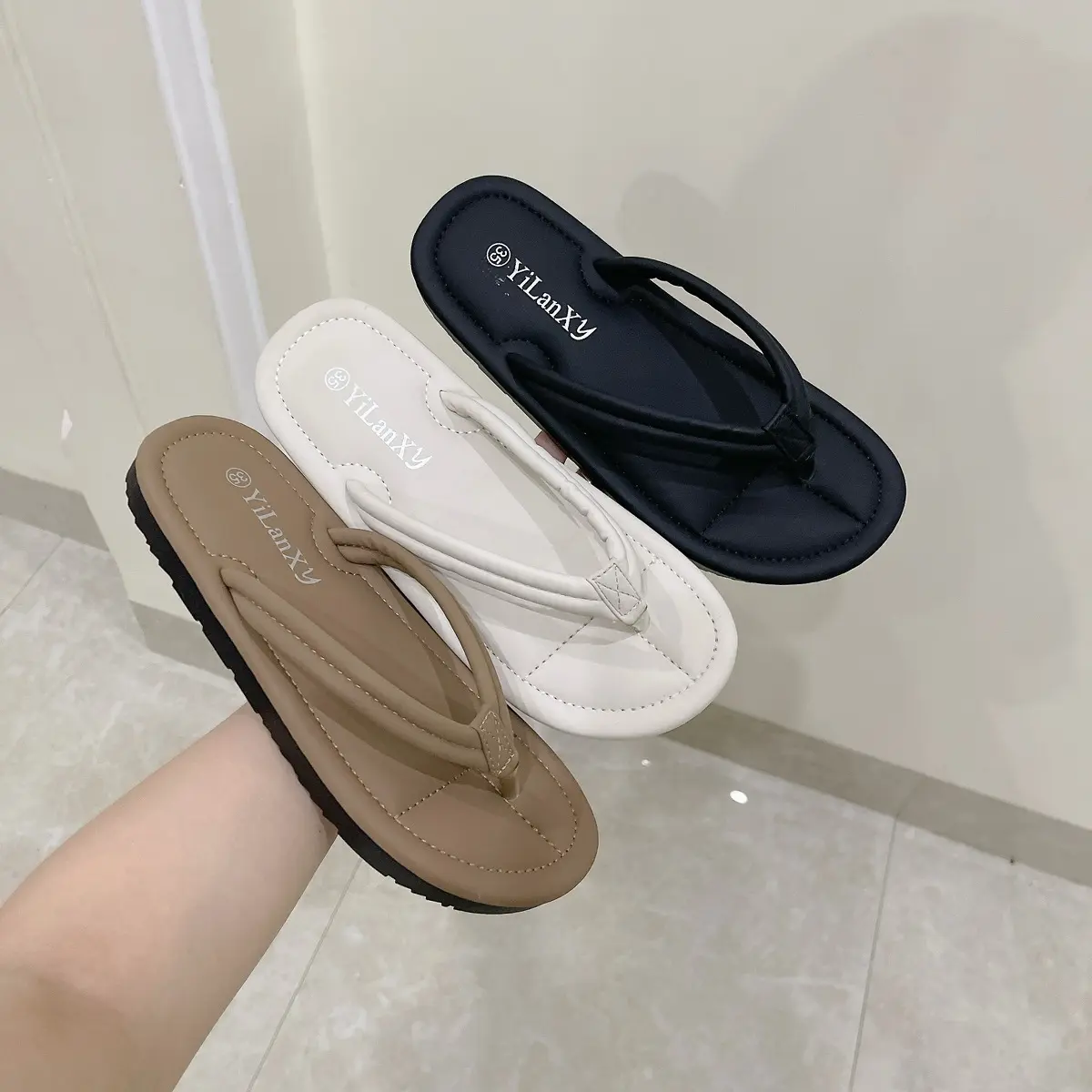 Dép xỏ ngón nữ quai mềm đế cao 1cm