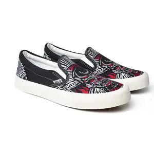 Brick Mansions - Slip On Mission Deathstep Black White Sepatu Sneakers Casual Pria Wanita