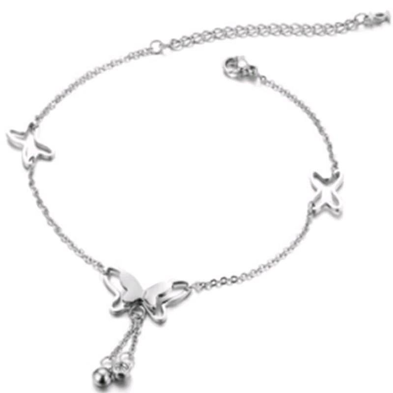 Gelang Kaki Alloy Korea dengan Liontin Butterfly Kupu-Kupu Rantai 3