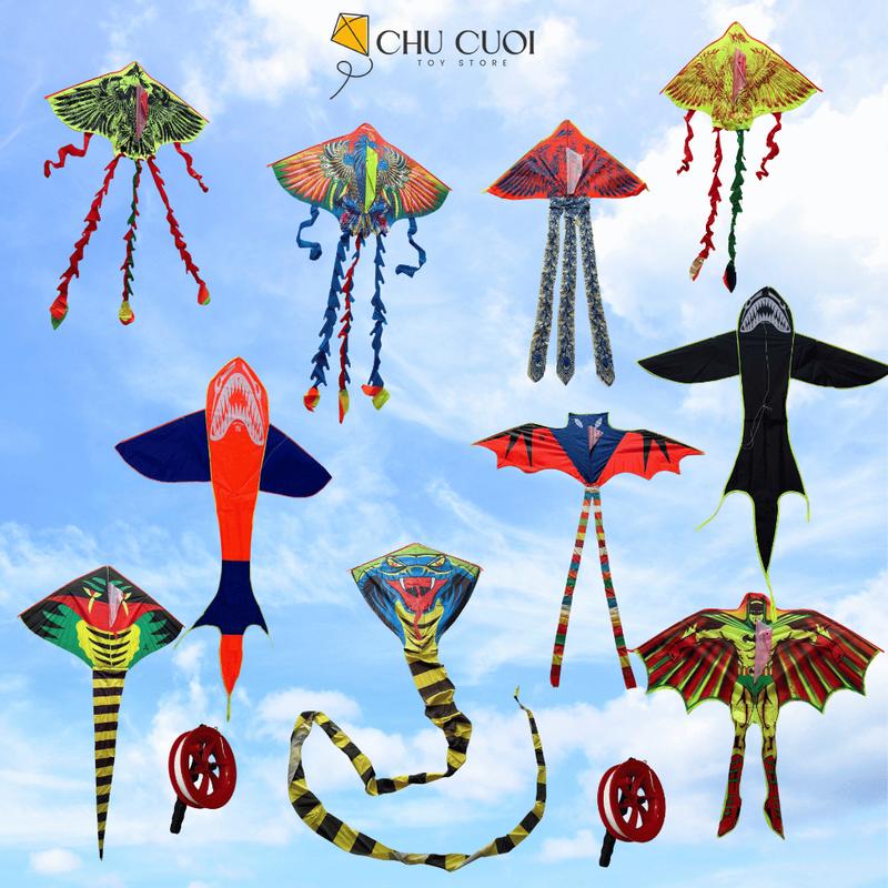  Diều Thả Ngoài Trời Mẫu Mới 2025 Phượng Hoàng Lửa Diều Rắn Diều Thả Cho Bé Tặng Kèm Cuộn Dây Tay Quay 100m 