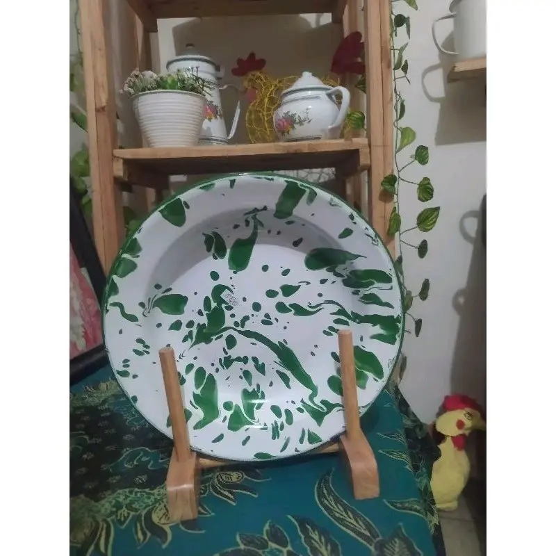 piring seng / piring jadul enamel diameter 20  cm