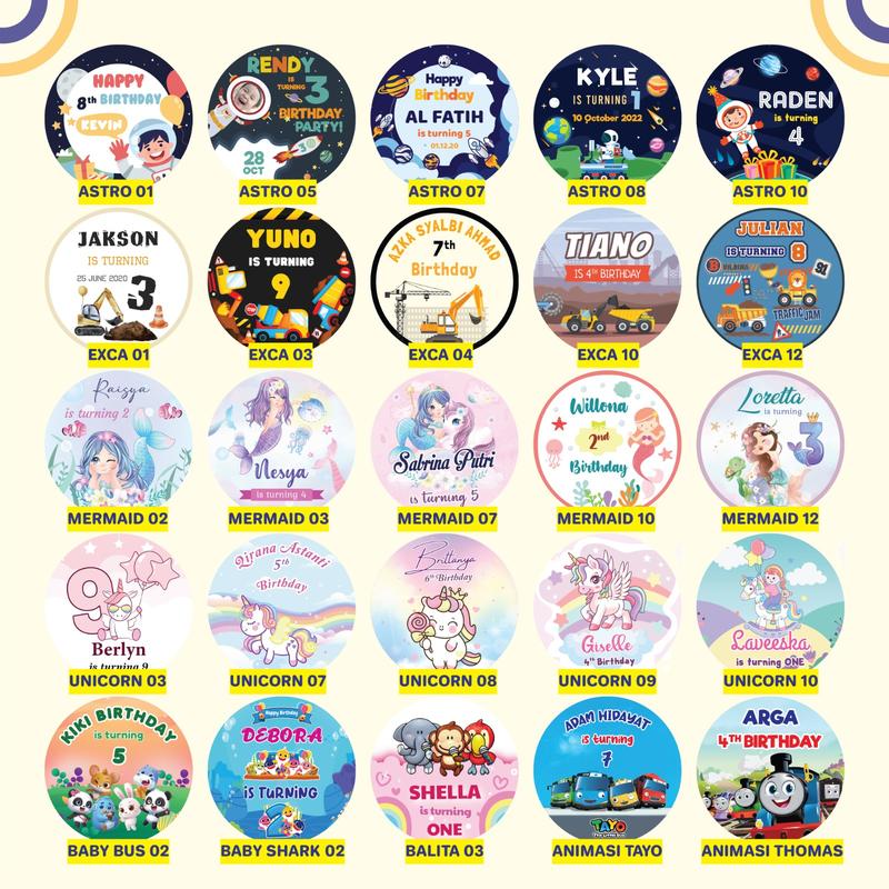 Kipas Tangan Manual Bulat Custom 2 Sisi Souvenir Promosi Undangan Ulang Tahun Anak HandFan Concert KPOP 7