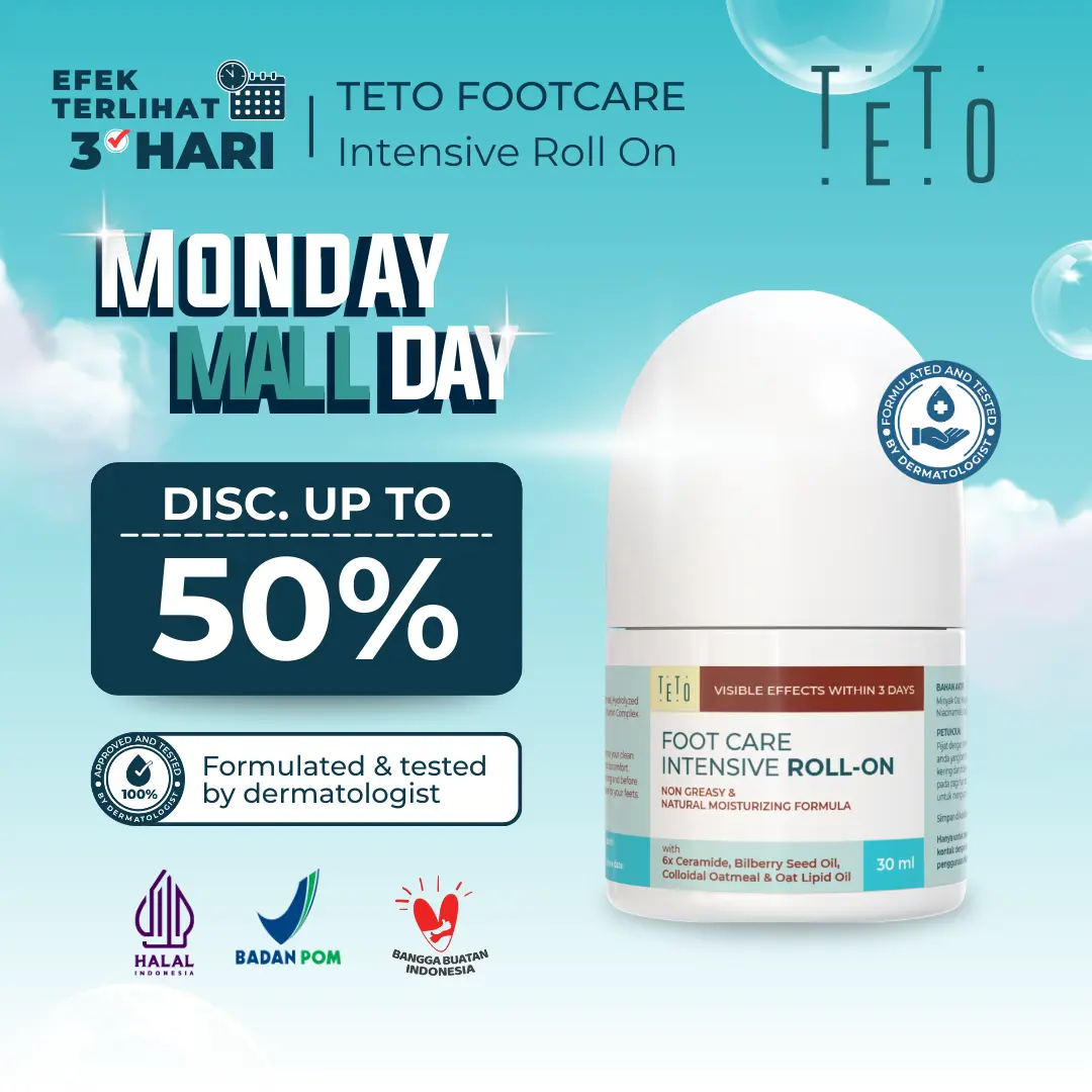 [PROMO XTRA] TETO Foot Care Intensive Roll On 30ml perawatan memperbaiki kaki kering, kasar & tumit pecah-pecah