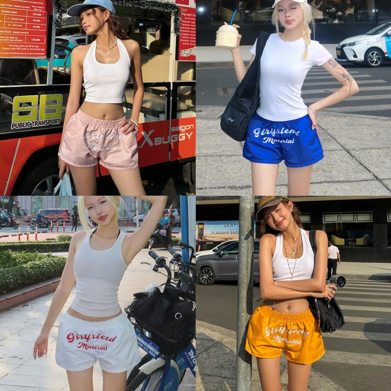 [FFCLUB] QUẦN SHORT DÙ MÙA HÈ LOGO THÊU GIRL FRIEND - FRIENDS FOREVER CHÍNH HÃNG 4