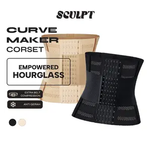 SCULPT CurveMaker Corset - Korset Stagen Pinggang & Perut Seamless Wanita Boxer