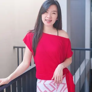 BAJU SABRINA MERAH PUTIH IKAT SAMPING BAJU SENAM ZUMBA DANCE SALSA AEROBIK FITNESS Sport