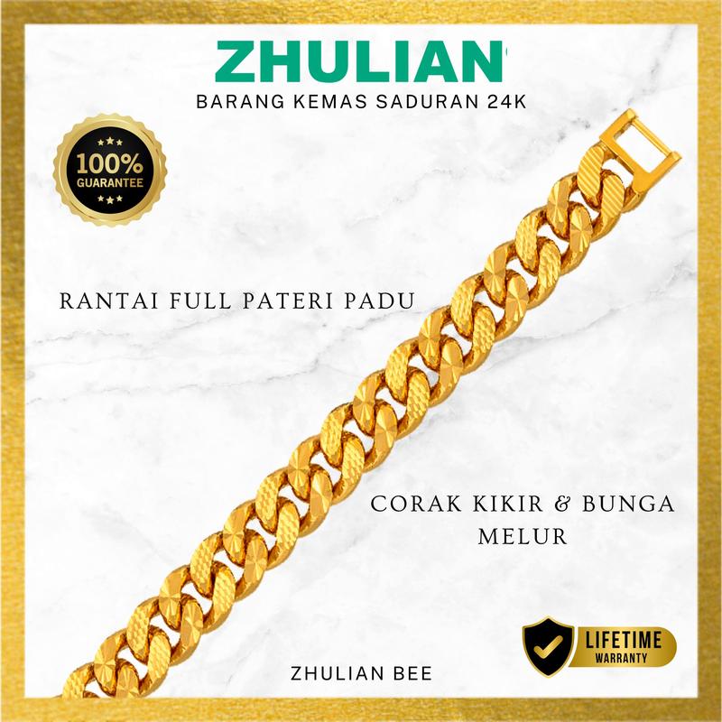 Product Introduction of [BT5028 BT5029] ZHULIAN Rantai Tangan Kikir Bunga Melur Padu Emas Zhulian Original Gold Plated 24k Bracelets Jewellery Anti Karat Tahan Lasak rantai  tangan 36