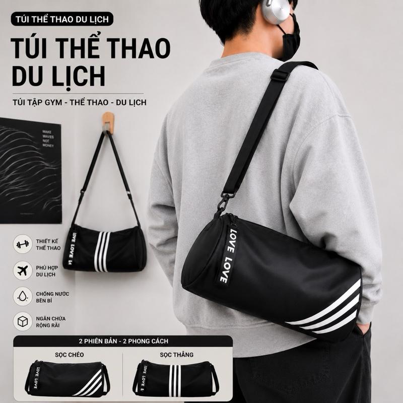 Túi Thể Thao & Du Lịch Dáng Unisex Nam Nữ 3 Sọc Phom Lớn Phù Hợp Mọi Hoạt Động Du Lịch Phong Cách Trẻ Nam Đeo Vai Bag