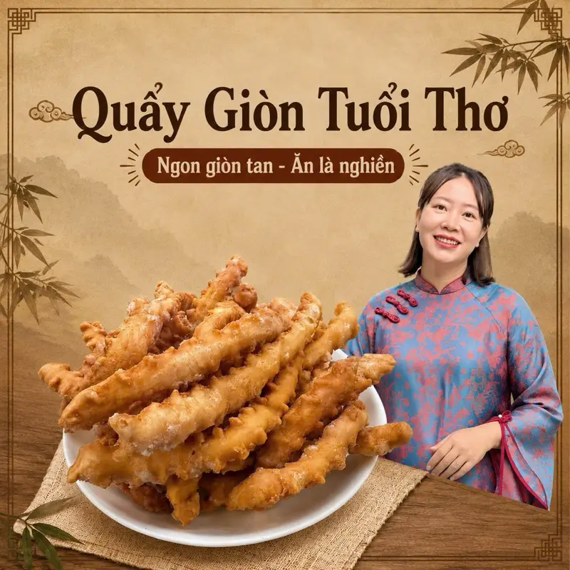 Quẩy Rếp Tẩm Đường Gừng Giòn Tan Loại Đặc Biệt Hương Vị Độc Đáo Thích Hợp Nhiều Người Thưởng Thức Món Ăn Giòn Tan Ngon Miệng