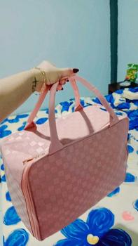 Product Review of DEVILA LUXURY NUDE PINK BOXES WATERPROOF TRAVEL BAG MEDIUM SIZE - Tas Koper Motif Kotak Mewah Murah Perempuan Mudik from R**i A** 2** 1