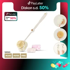 ANGOLA Sikat Punggung Badan dan Sponge Puff Loofah 2in1 D92 Alat Bantu Gosok Punggung Badan 2 Sisi/Sikat Punggung Serbaguna/Bath Brush Busa