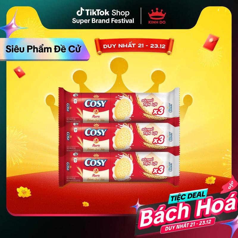 Bánh Quy Sữa Cosy Marie Combo 3 Gói x 120G