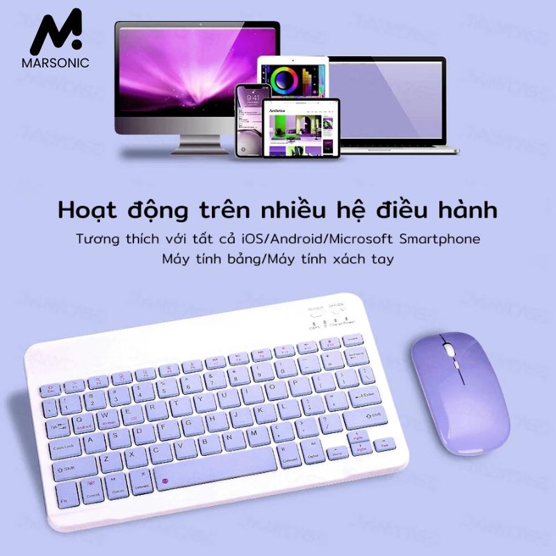 Bàn Phím Bluetooth Mini Không Dây Bluetooth 5.0 kèm theo chuột Bộ sản phẩm Cho Điện Thoại Ipad Máy Tính Laptop