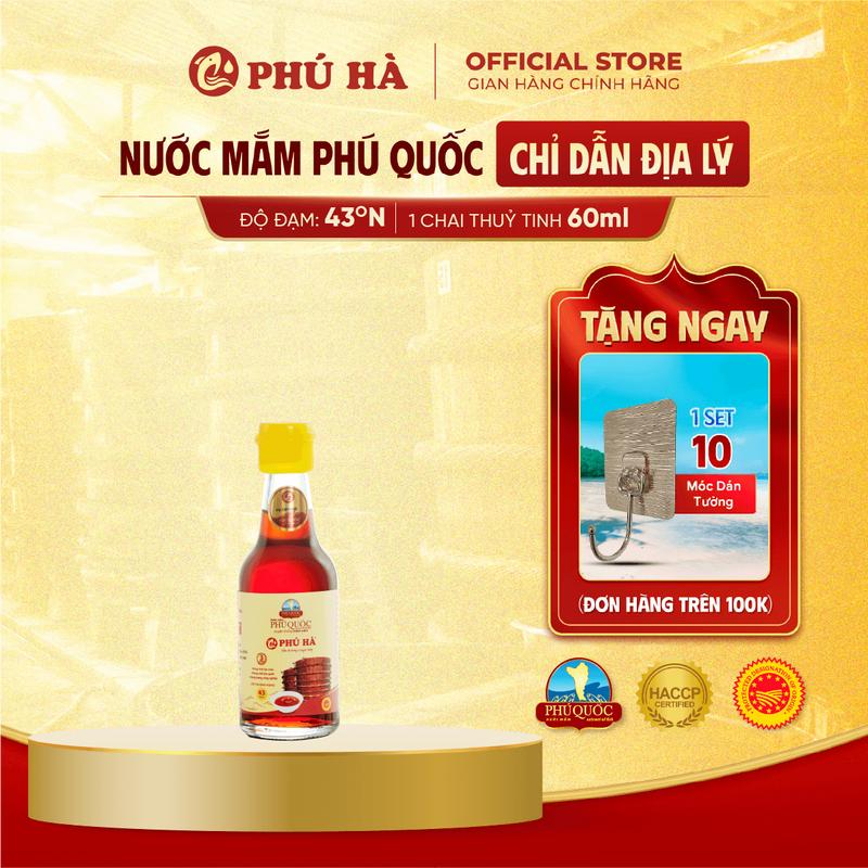 Nước Mắm Phú Quốc Chính Gốc Chai Thuỷ Tinh 60ml Nguyên Chất Ủ Chượp Thùng Gỗ Hơn 1 Năm Độ Đạm 40/43 Chỉ Dẫn Địa Lý