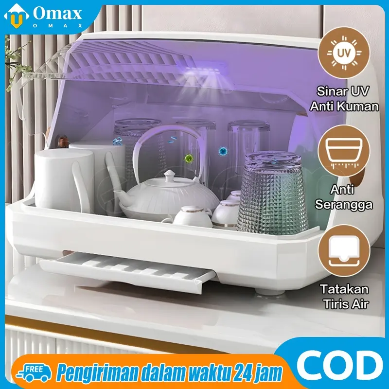 Omax COD Rak Pengering Botol Bayi Anak Multifungsi /Wadah Penyimpanan Perlengkapan Bayi/Piring/Gelas/Pompa Asi Serbaguna UV Desinfeksi Anti Bakteri