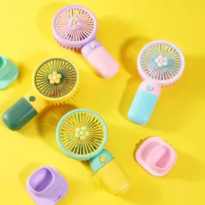 Kipas Genggam Mini Portable USB Karakter Bunga dengan Desain Lucu dan Portabel untuk Kegunaan Sehari-hari