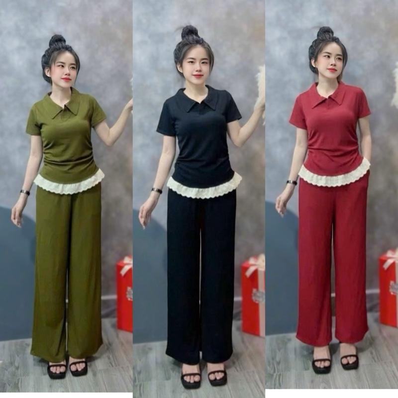 Set bộ cổ sơ mi phối lai ren xinh xắn