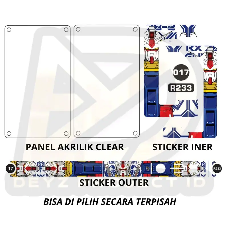 Fullset 233 Variasi Bacdoor Acrylik transfaran Dan Cutting inner Stiker