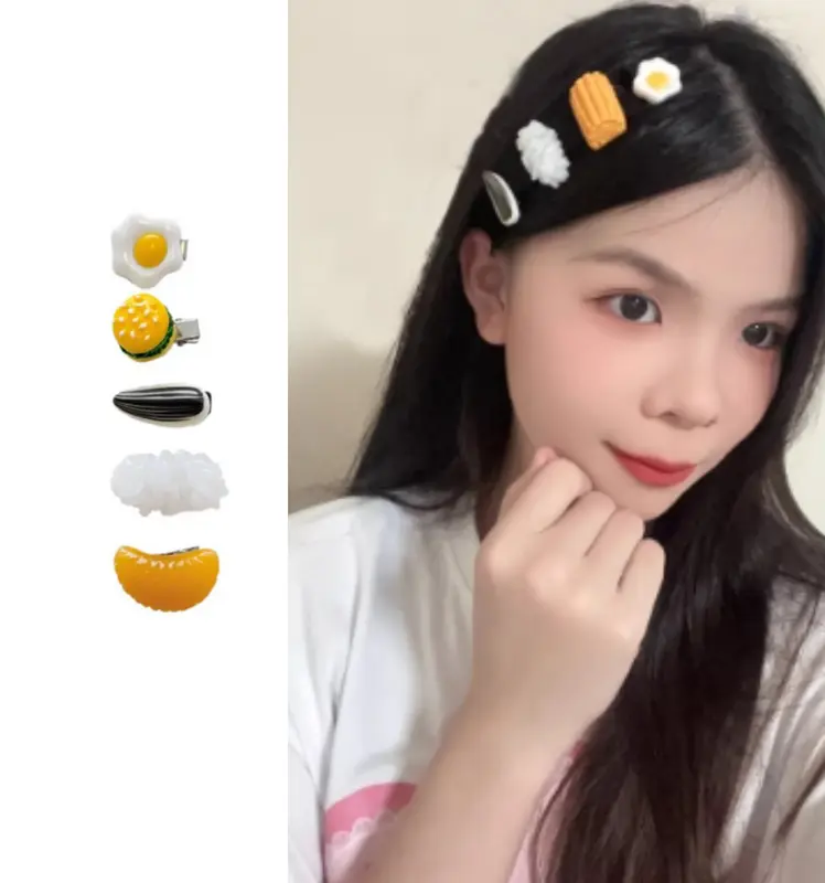 Kẹp Tóc Hạt Dưa, Bán Chạy Nhất Năm 2024, Kẹp Trứng Hoa Sen Chơi Thức Ăn Vui Nhộn Ngô, Bộ Kẹp Mini Mô Phỏng Thức Ăn Dễ Thương, Thích Hợp Cho Tóc, Chủ Đề Thực Phẩm 0