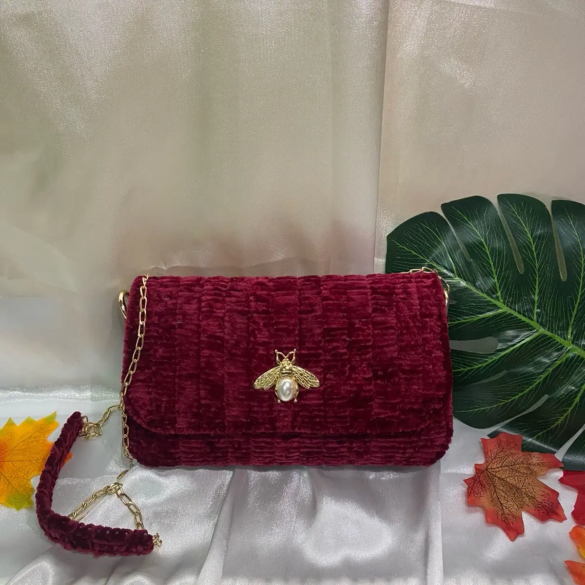 Tas velvet tas wanita tas lucu