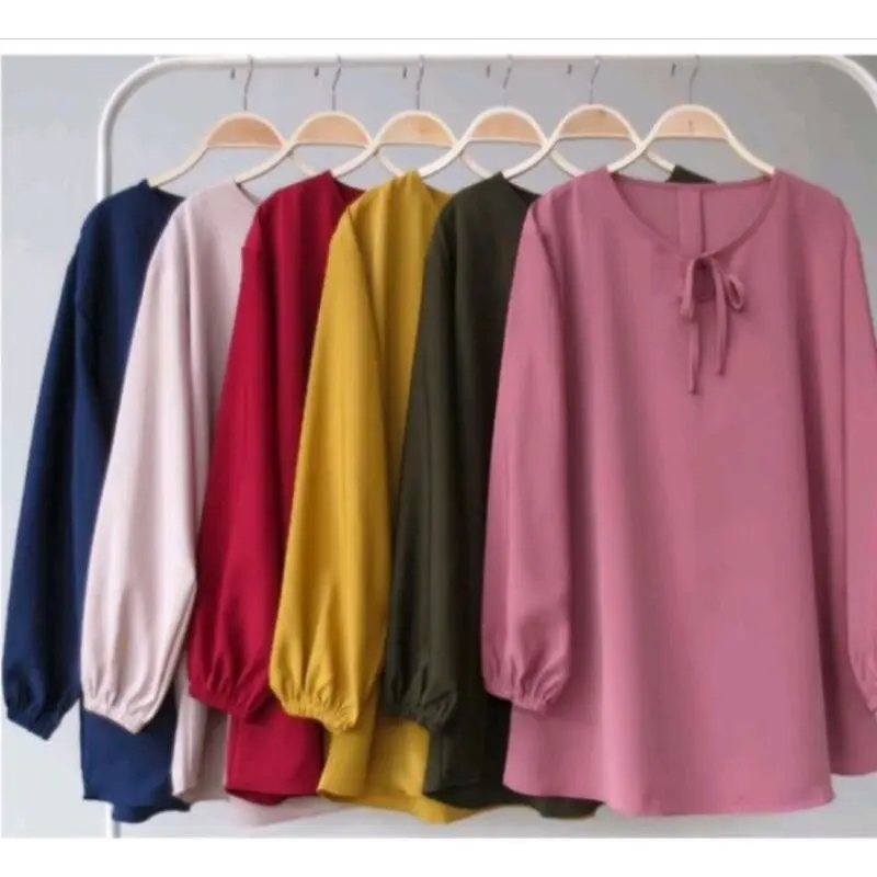 ATASAN JUMBO LAILA XXXL LD 130 CM WARNA HITAM Baju Wanita Formal Tangan Panjang Oversize Casual 5