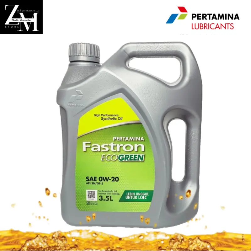 Oli Fastron EcoGreen SAE 0W-20 3,5 Liter - Pelumas Mesin Bensin Terbaru dengan Teknologi Synthetic untuk Mobil LCGC 0