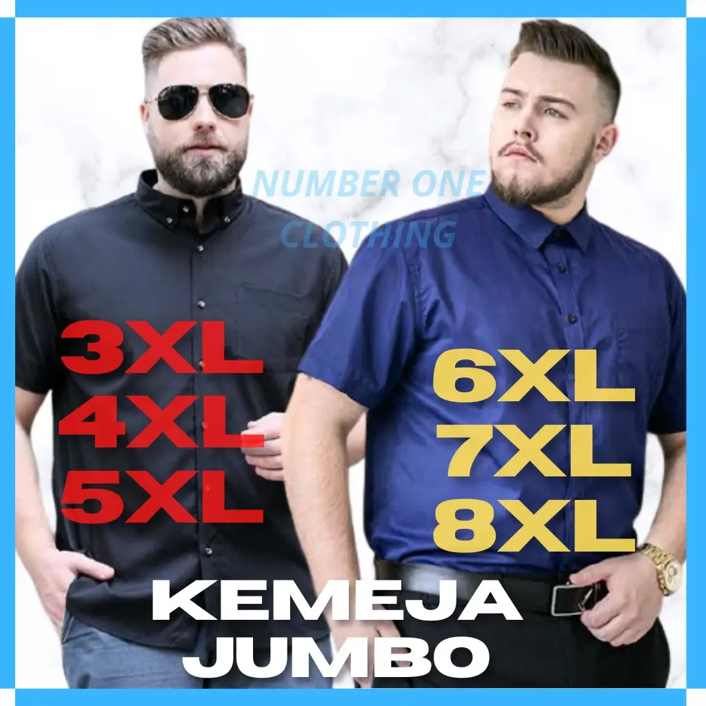 KEMEJA PRIA JUMBO XXL XXXL XXXXL 4XL TERMURAH TOP BRAND 5XL 6XL 7XL 8XL LD 170 CM Biru Coklat Maroon Navy Baju Kantor Katun Cowok