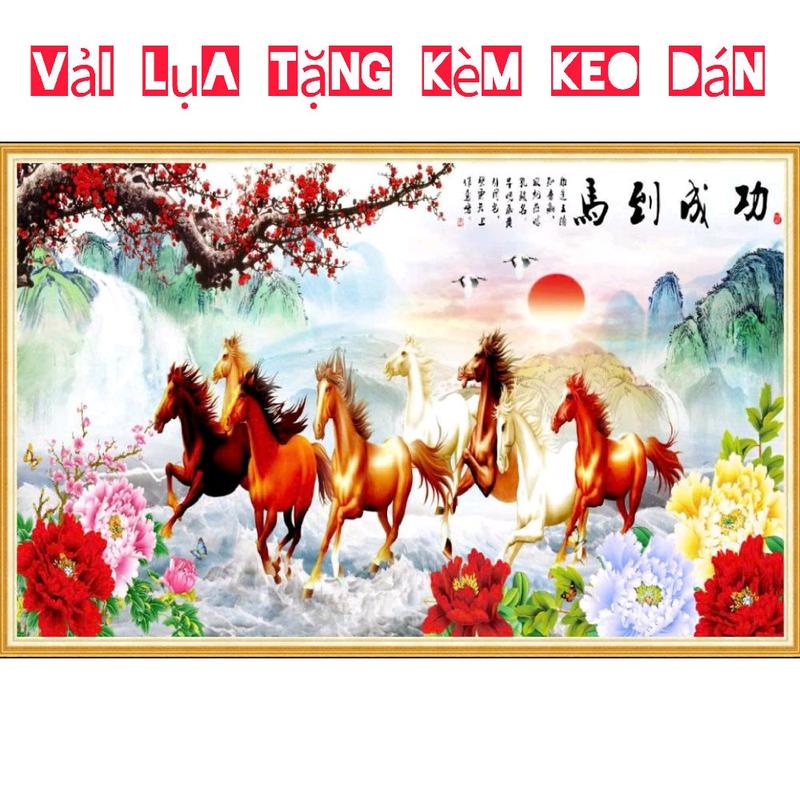  Tranh dán tường 3d tranh ngựa mã đáo thành công Treo Tường Phòng Khách 