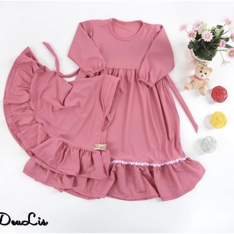 Product Introduction of Gamis anak perempuan terbaru 2025 '  set hijab' Crinkle airflow  Baju Muslim  Panjang Cantik 5