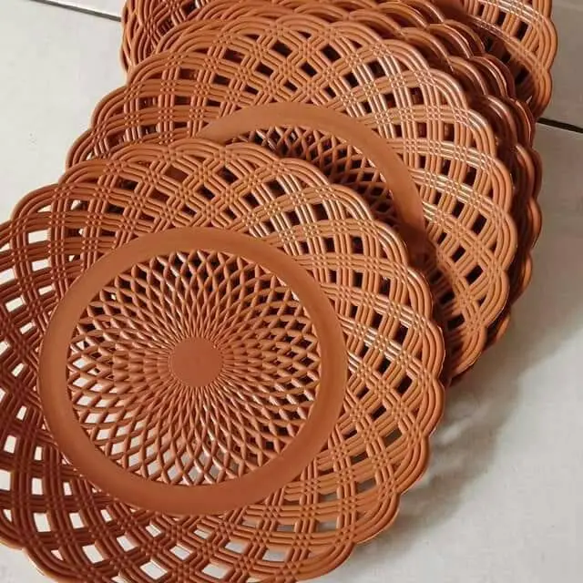 Piring Makan Rotan Plastik (12 pcs)