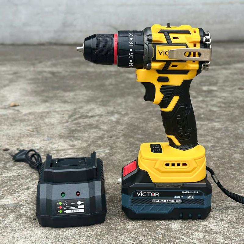 Victor Máy Khoan Pin 10mm 3 Chức Năng Pin 10 Cell Động Cơ Không Chổi Than Pin 21V Hiệu Suất Cao Bảo Hành 6 Tháng
