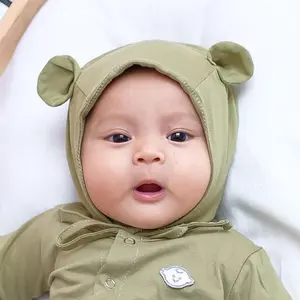 Diskon Sale Crucil Bonnet Bayi Baru Lahir (0 - 3M) -    Bayi Perempuan Dan Laki-Laki - Topi Tali Model Ruffle Dan Kuping Pasti Promo