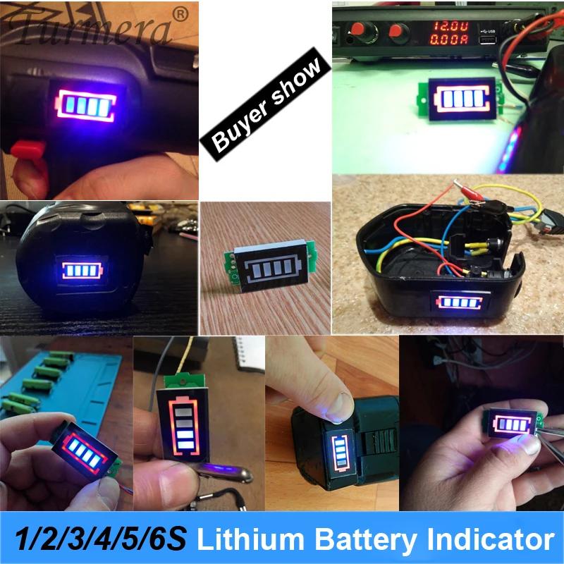 Product Introduction of Turmera Lithium and Lifepo4 Battery Indicator LED Display 4.2V 8.4V 14.4V 18V 21V 25V 12V 24V 36V 48V for Screwdriver Drills Use 6