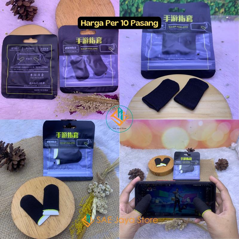 (10 PSG) SARUNG TANGAN JEMPOL GAME ANTI KERINGAT ISI 2 WARNA HITAM / SARUNG JEMPOL GAMERS ANTI SLIP 0