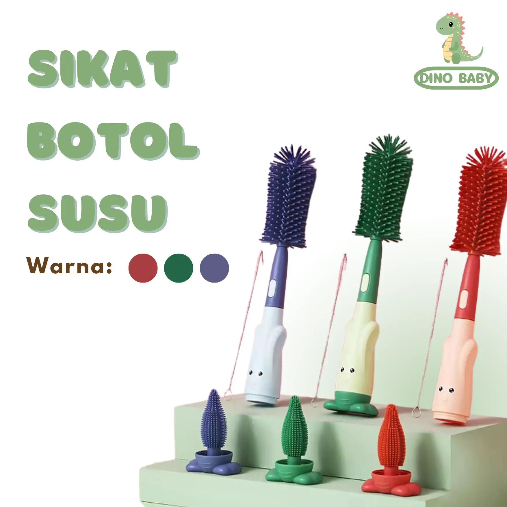 Sikat Pembersih Botol Dot Silikon Sikat Sedotan Bayi