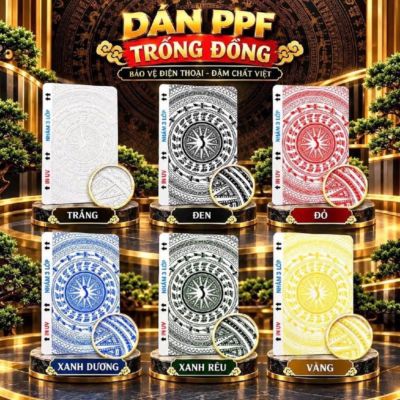 Miếng dán PPF hình trống đồng vân nổi trong nhám cho Điện Thoại