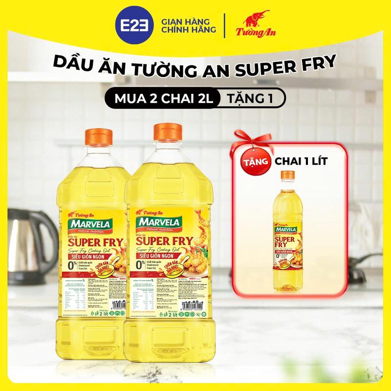 TA. Dầu Ăn Tường An Super Fry Chai 2L x 2 Chai TẶNG Chai 1L - Siêu Giòn Ngon - Dùng Cho Cả Gia Đình | E2E Thực Phẩm Đồ Uống | Kido Group