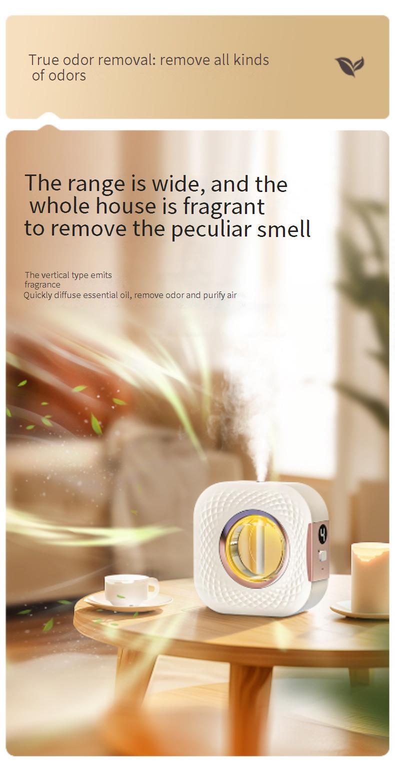 Product Introduction of New automatic fragrance sprayer mini silent commercial household bathroom odor deodorizing air diffuser + essential oil refill 3