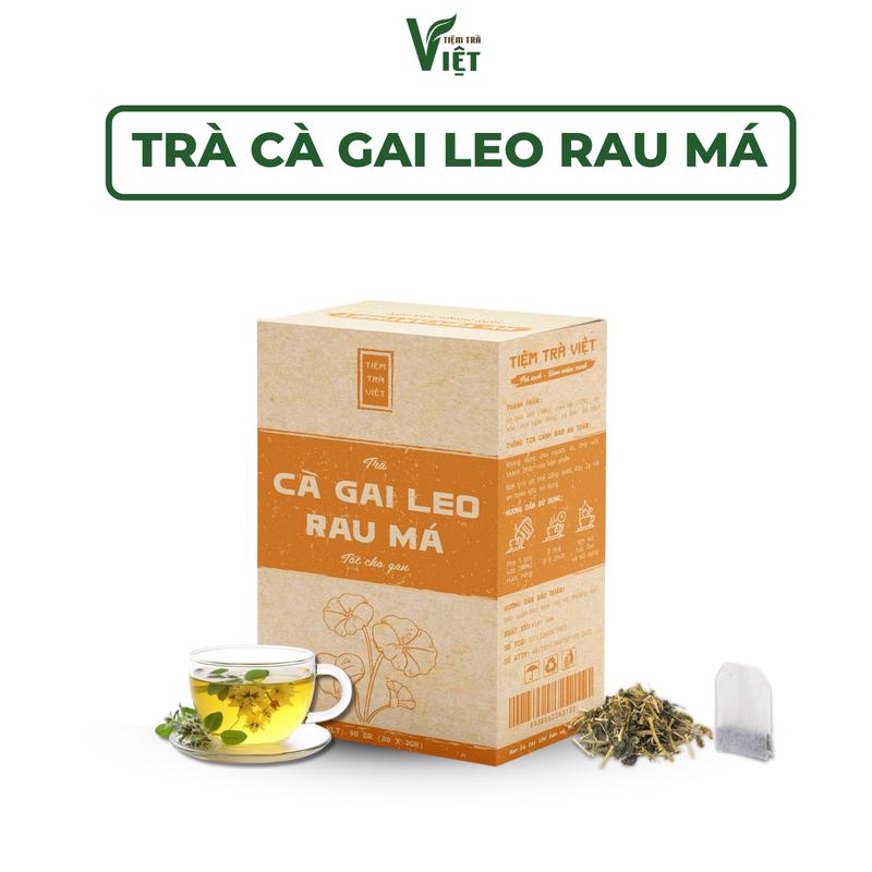 MÁT GAN Trà Cà Gai Leo Rau Má 30 gói - Tốt Cho Gan Đẹp Da - Tiệm Trà Việt - Nước Trà Tea Chè