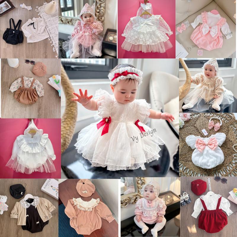   TRI ÂN-HÀNG CAO CẤP  Body đầy tháng Váy bé gái sơ sinh 