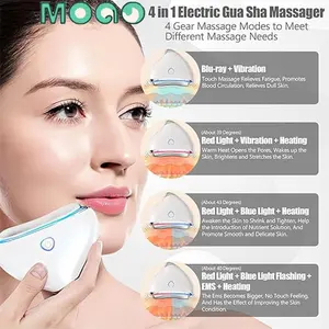 MOGO 4 IN 1 Multifungsi FACE MASSAGER Papan Gesekan Elektrik /Instrumen Kecantikan Pelangsing Wajah/Alat Pijat Wajah