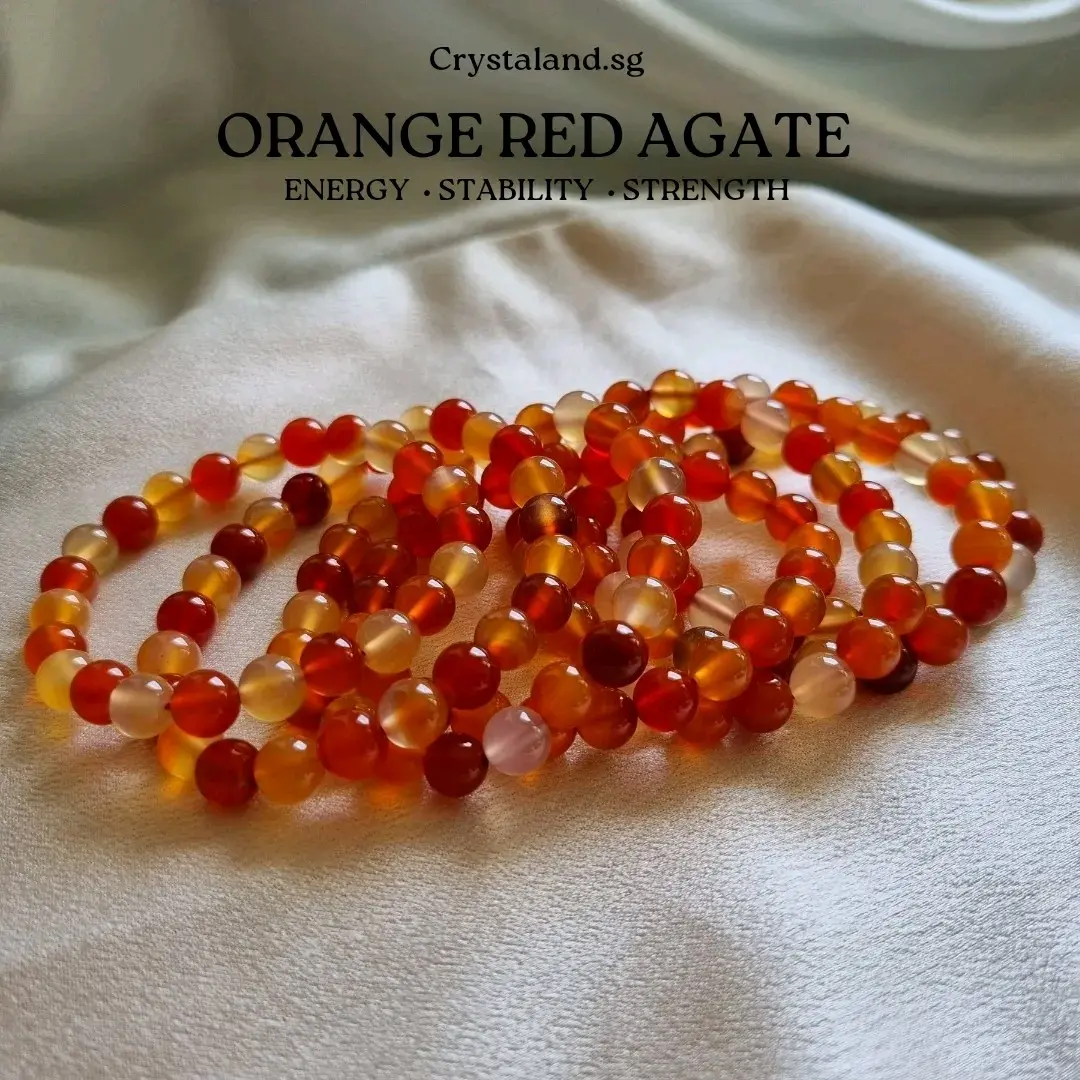 Orange Red Agate Bracelet
