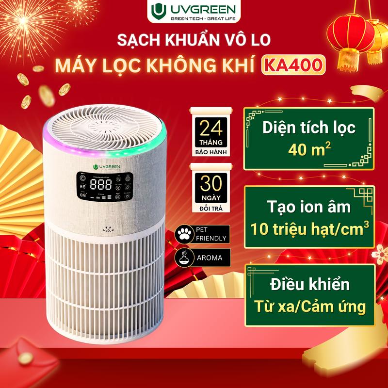 Máy Lọc Không Khí Hút Mùi Thú Cưng Ion Âm Lọc Bụi Mịn UVGREEN KA400 – UVC LED Diệt Khuẩn Hiện Đại – Khử Mùi Phòng Ngủ - Thân Thiện Thú Cưng Pet Friendly - Tiết Kiệm Điện – Bảo Hành Chính Hãng
