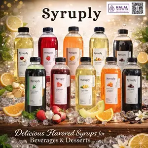 Syruply 1000 ml - Sirup Halal Rasa Leci Vanila Cokelat Strawberry Pandan Caramel Hazelnut