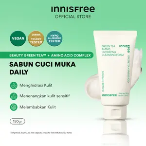 Innisfree Green Tea Amino Hydrating  Cleansing Foam 150g / Sabun Pembersih Wajah untuk Kulit Kering