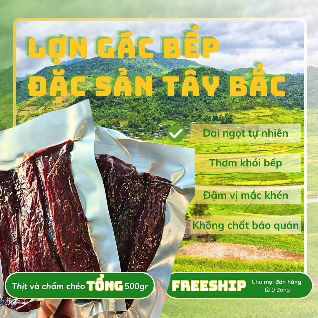 THỊT LỢN GÁC BẾP VÀ CHẨM CHÉO TỔNG 500G