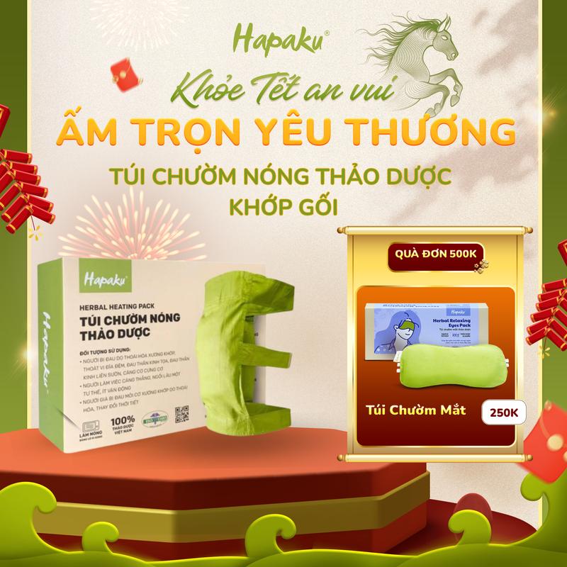   MUA 1 TẶNG 1 ĐƠN 500K  Túi Chườm Nóng Thảo Dược Đầu Gối Hapaku- Bản Làm Nóng Bằng Lò Vi Sóng - Giảm đau mỏi & bảo vệ khớp gối bắp chân giảm căng cứng cơ  - Quà Tết Sức Khỏe Cho Người Thân Thương 