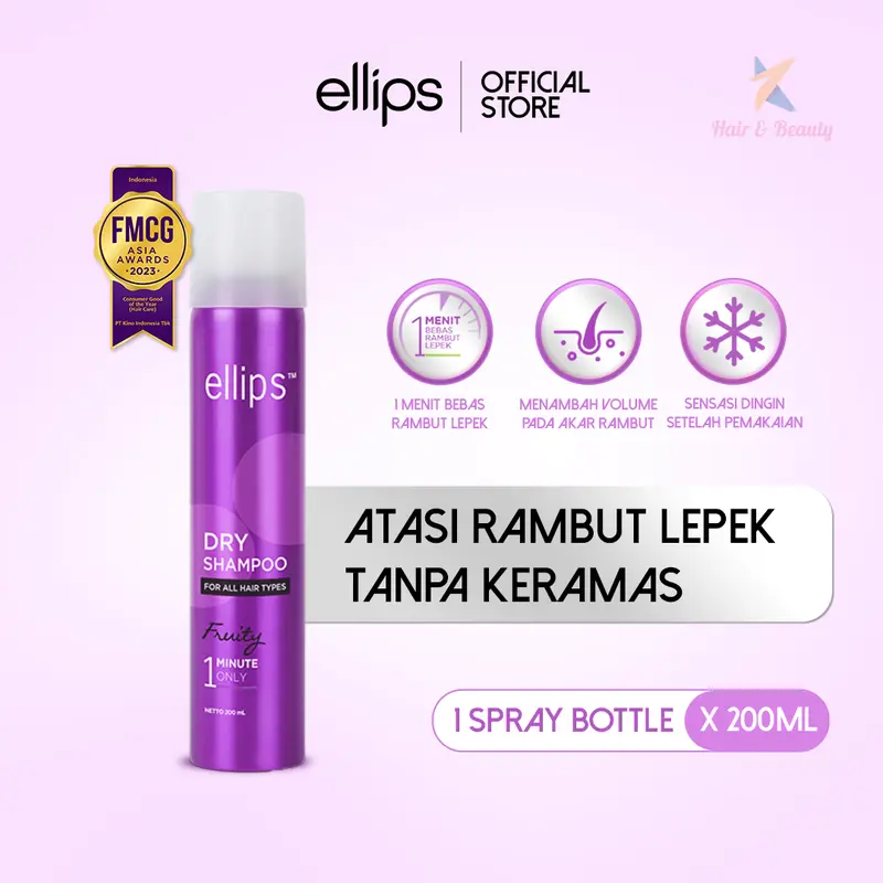 Ellips Hair Dry Shampoo Fruity 200ml - Atasi Rambut Lepek Tanpa Keramas 0