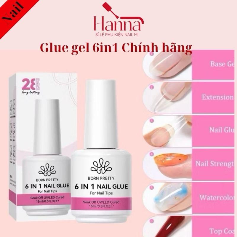 Glue gel 6in1 Born Pretty [Loại 1 full hộp]  [nối móng, cứng móng, btop, loang, úp móng] Sơn Gel Nữ- Nail
