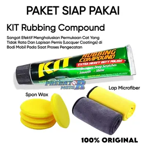 PAKET SIAP PAKAI PALING SERING DIGUNAKAN TUKANG POLES KIT RUBBING COMPOUND TUBE 60GR PENGHILANG LECET GORES BODY KENDARAAN
